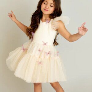 Joyfolie Size 8 Ecru Beige Lyrah Tulle Dress